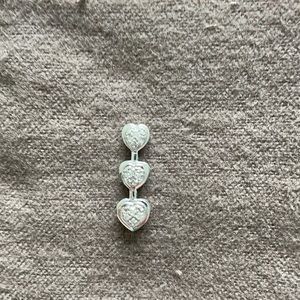10k White Gold Heart Diamond Pendant